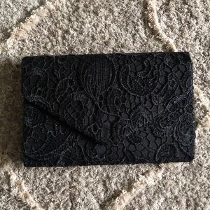 Black lace Envelope Clutch